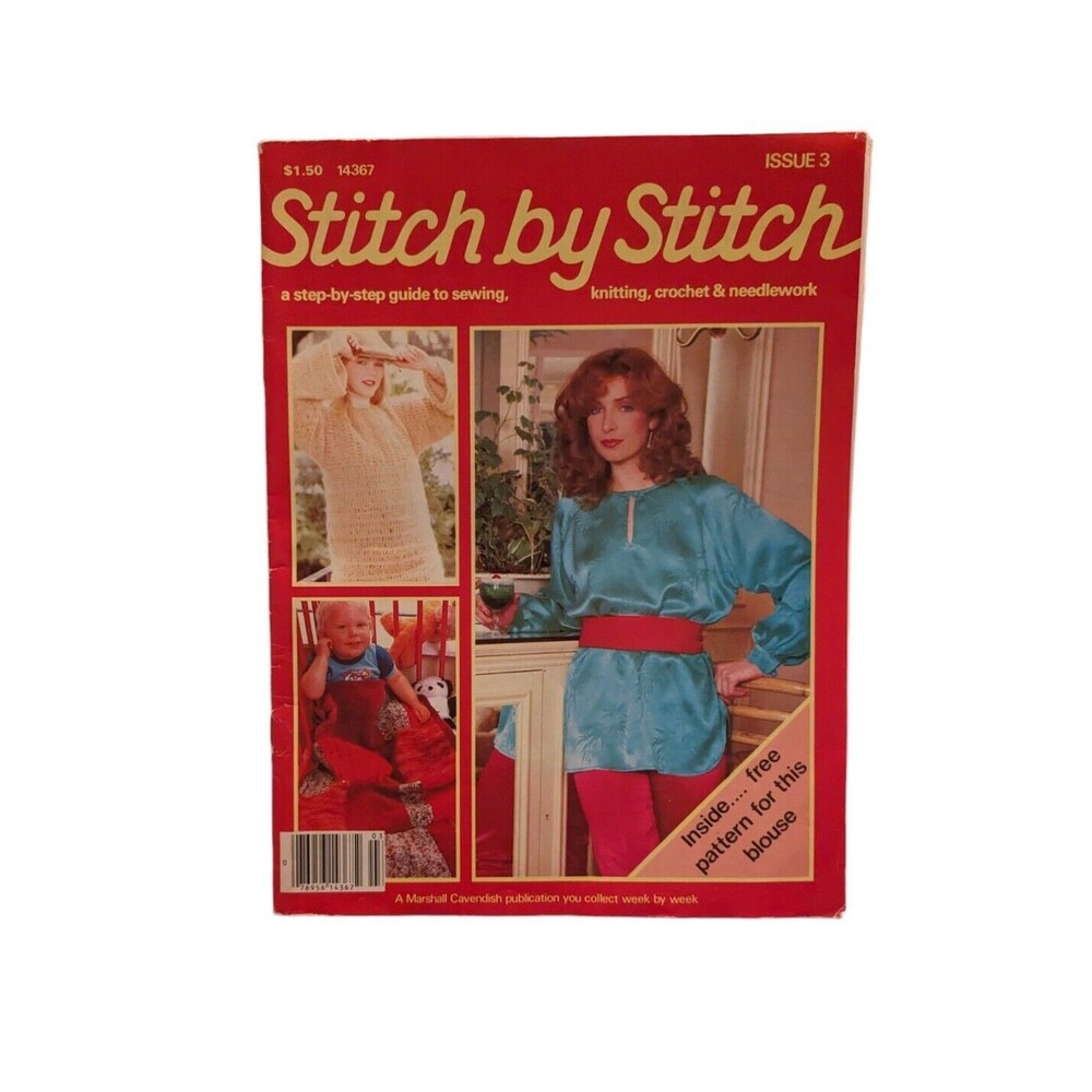 STITCH BY STITCH ISSUE 3 STEP BY STEP SEWING KNITTING CROCHET NEEDLEWORK 1982